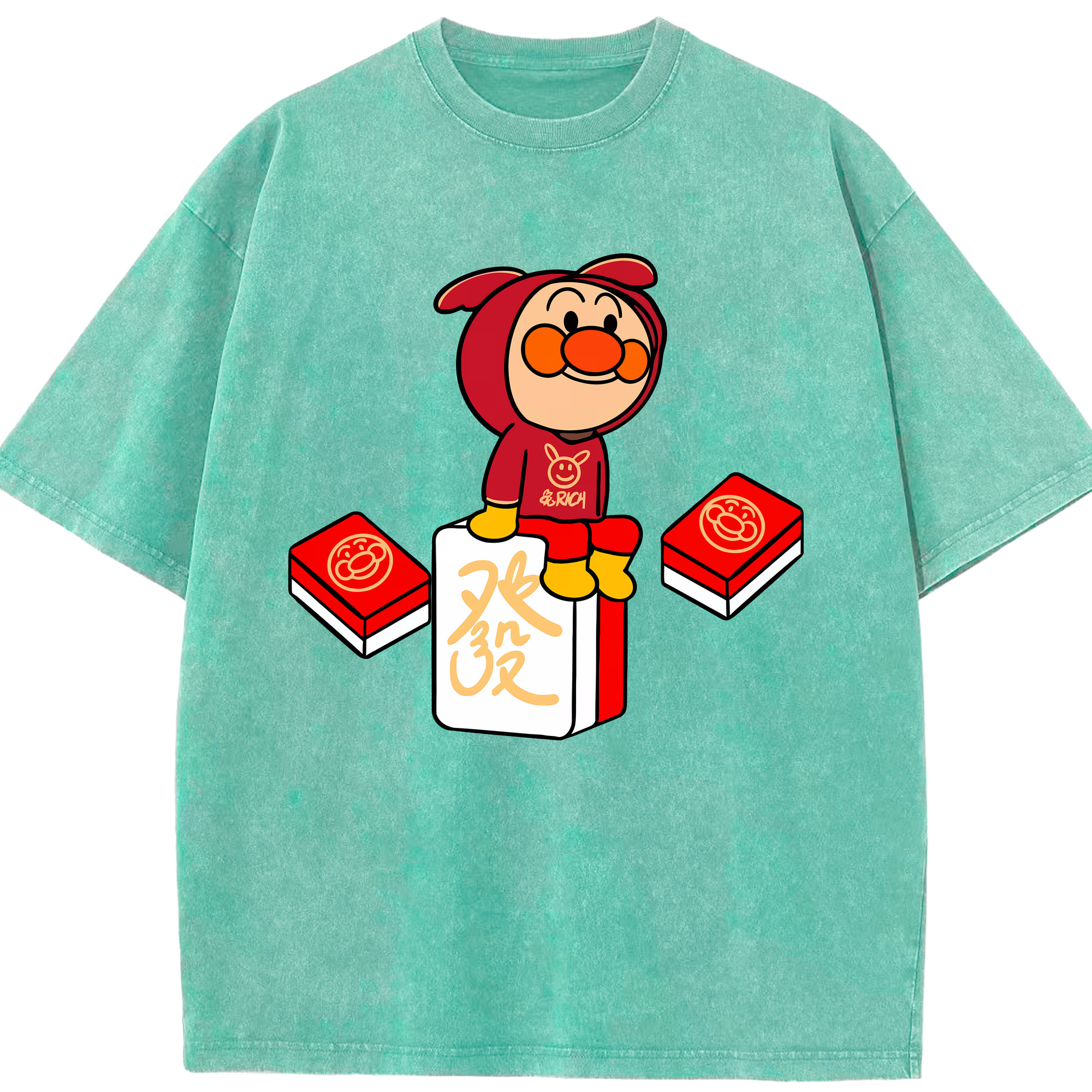 （画像用） アンパンマン Anpanman 綿100% ヴィンテージ風 半袖Tシャツ（フロントプリント）